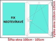 Okna FIX+OS SOFT šířka 100 a 105cm x výška 110-125cm